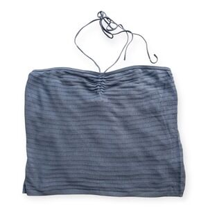 NWT 525 Halter Top – M – Blue – Ruched Knit